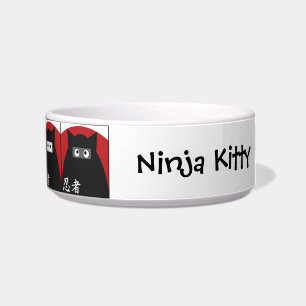Cuenco del mascota del gatito de Ninja