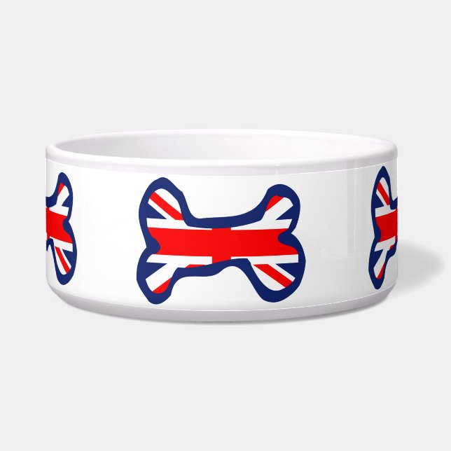 Cuenco del mascota del hueso de Union Jack (Frente)