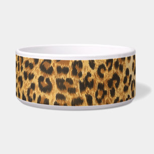 Cuenco del perro con el estampado leopardo