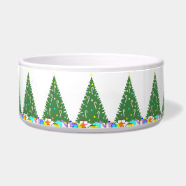 Cuenco del perro del árbol de navidad