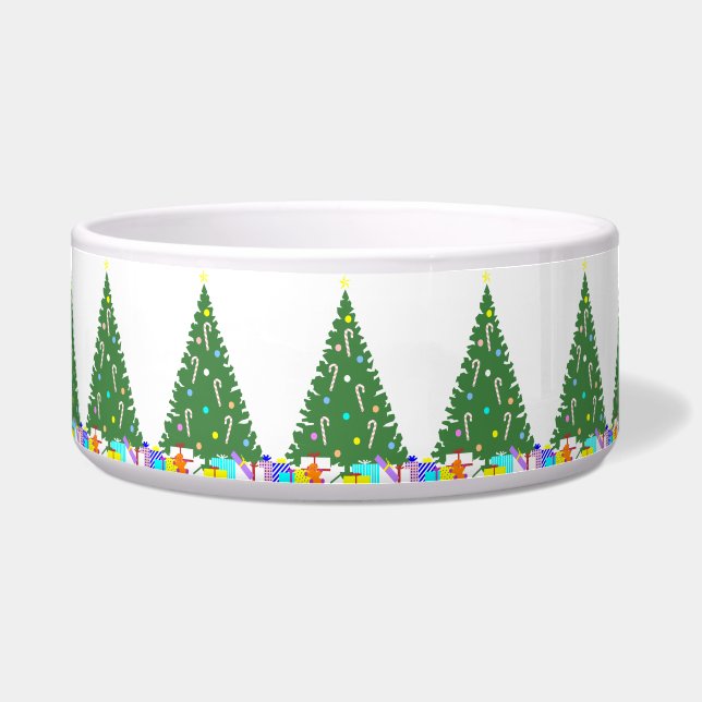 Cuenco del perro del árbol de navidad (Frente)