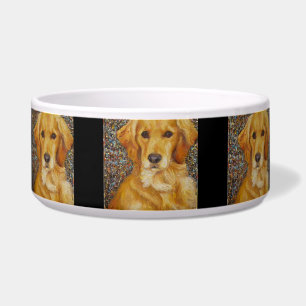 Cuenco del perro del golden retriever