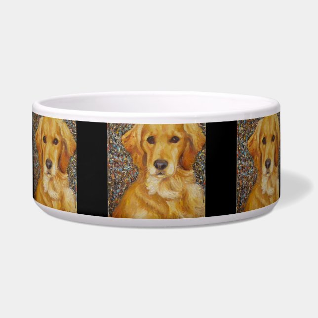 Cuenco del perro del golden retriever (Frente)