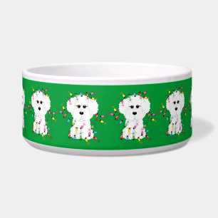 Cuenco del perro del navidad de Bichon Frise