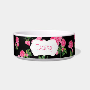 Cuenco floral personalizado de los rosas rosados -