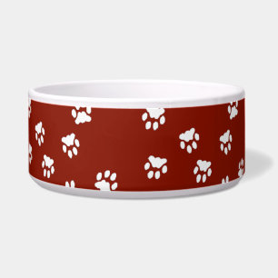 Cuenco grande impreso pata blanca roja adorable