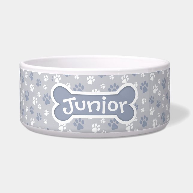 Cuenco gris de encargo del mascota de la impresión (Frente)