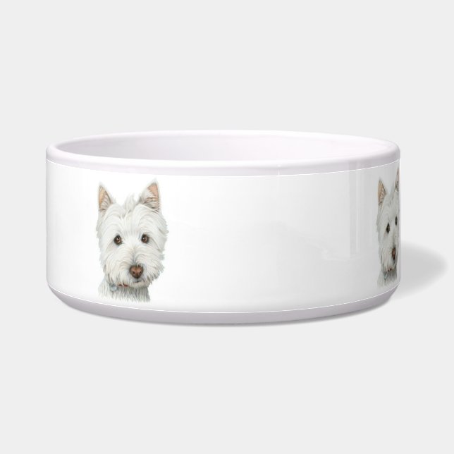 Cuenco lindo del mascota del perro de Westie (Derecha)