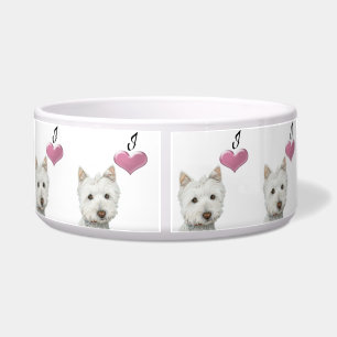 Cuenco lindo del mascota del perro de Westie del