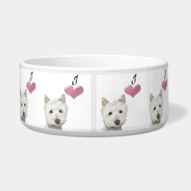 Cuenco lindo del mascota del perro de Westie del (Espalda)