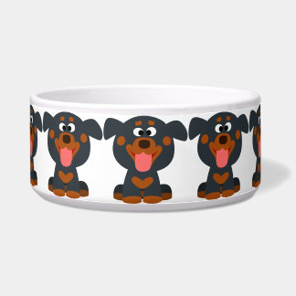 Cuenco lindo del perro de Rottweiler del bebé del