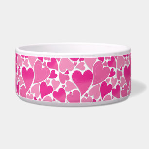 Cuenco mascota de corazón rosado