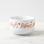 Cuenco para sopa porcelano "Laugh a Latke"<br><div class="desc">Cuenco para sopa porcelano "Live Love Laugh a Latke" Personaliza borrando y reemplazando el texto con tu propio mensaje. Elija su estilo de fuente, tamaño y color favoritos. ¡Disfrútenlo! Gracias por detenerse y ir de compras. ¡¡¡Mucho aprecio!!! Estilo: Cuenco para sopa ¡Hacer más divertido el almuerzo con un cuenco para...</div>