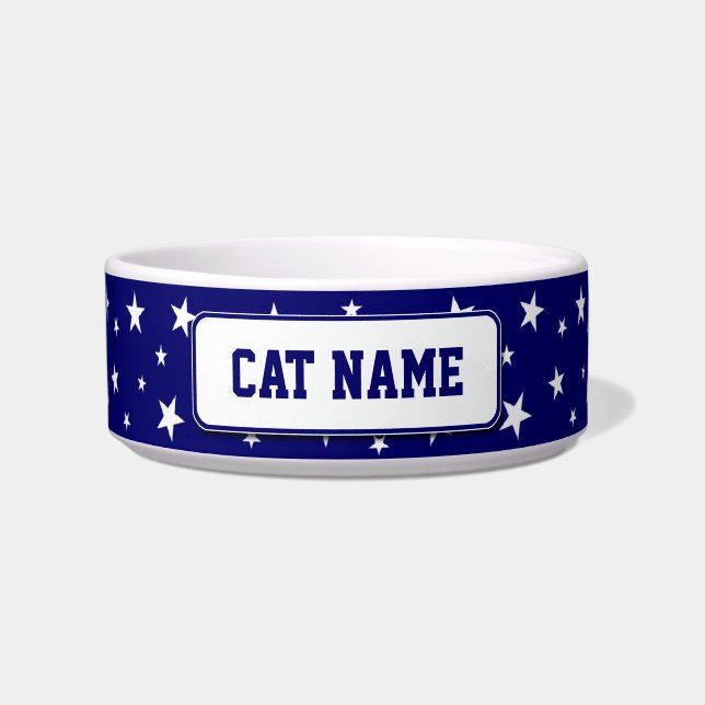 Cuenco patriótico personalizado del gato de las (Frente)