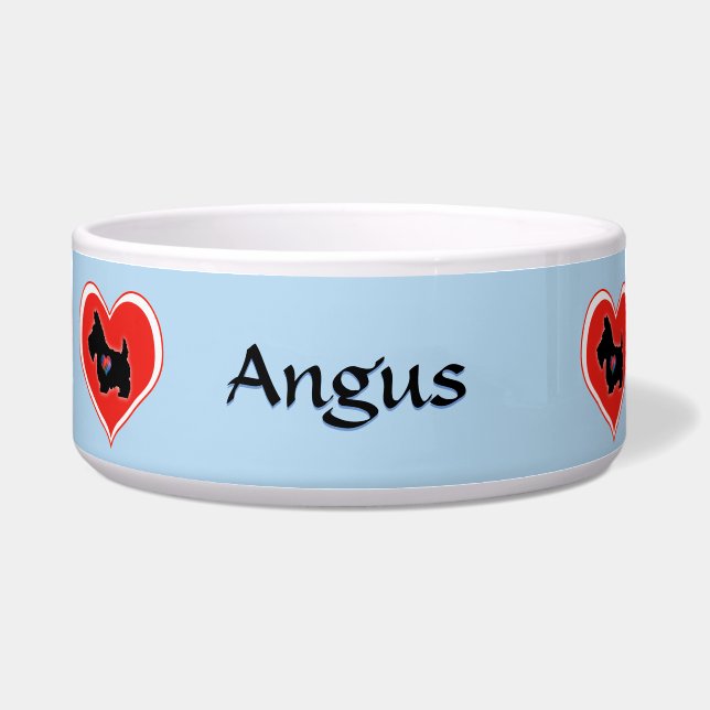 Cuenco personalizado corazón del perro del escocés (Frente)