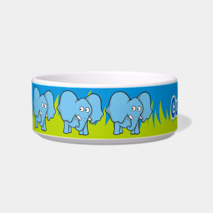 Cuenco personalizado de elefantes azules