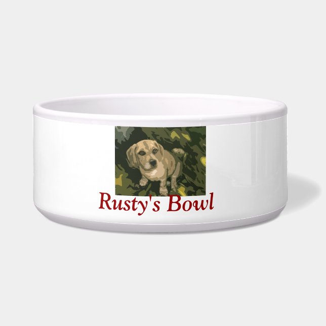 Cuenco personalizado de la comida de perro (Frente)