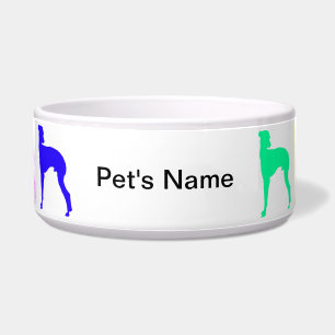 Cuenco personalizado del galgo del arco iris