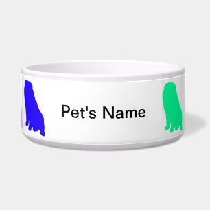 Cuenco personalizado del perro chino del arco iris