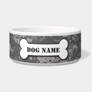 Cuenco personalizado del perro del camuflaje del