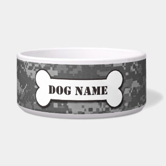 Cuenco personalizado del perro del camuflaje del