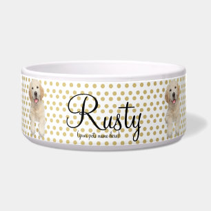 Cuenco personalizado/golden retriever del mascota