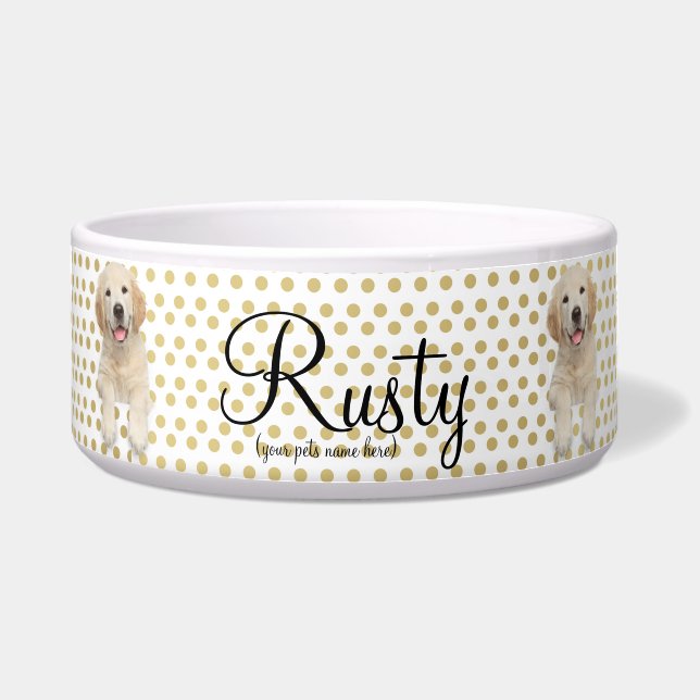 Cuenco personalizado/golden retriever del mascota (Frente)