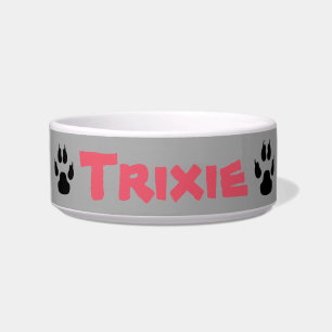 Cuenco personalizado impresiones grises rosadas