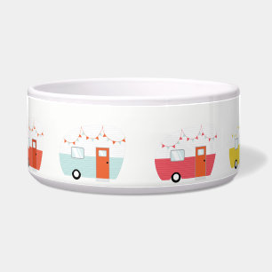 Cuenco retro del mascota del remolque de campista