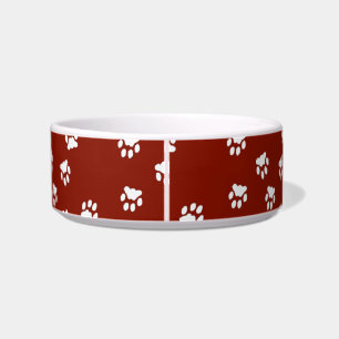 Cuenco rojo adorable del perro del medio impreso