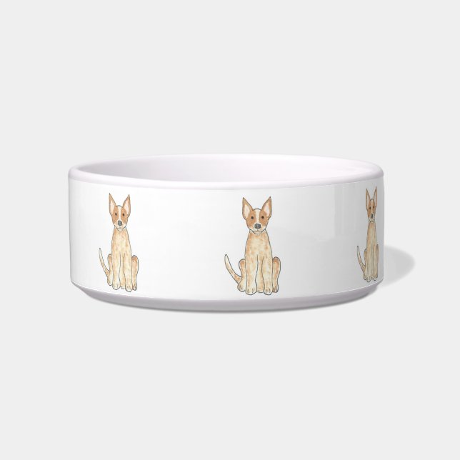 Cuenco rojo del mascota de Heeler del perro (Frente)