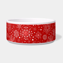 Cuenco rojo del mascota del navidad blanco de