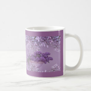 "Cuenco taza de café púrpura de las lilas"