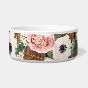 Cuencos de mascotas personalizados Rosa de jardín 