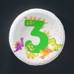 Cuencos De Papel 3rd Birthday. Dinosaur Design. My third birthday.<br><div class="desc">Dinosaurs are usually the favorites of children, and when it comes to celebrating a special occasion such as a birthday, or “monthly birthday”, there is nothing better than this adorable, cheerful and colorful dinosaur design dedicated to babies so they look beautiful and can decorate their celebration party. Happy birthday little...</div>