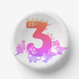 Cuencos De Papel 3rd Birthday. Dinosaur Design. My third birthday.