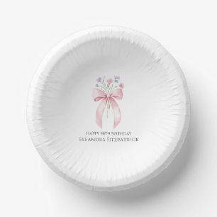 Cuencos De Papel 90.º Personalizado del Partido de Cumpleaños Bow W