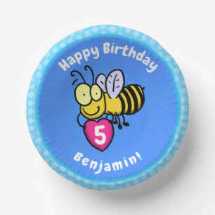 Cuencos De Papel Abeja graciosa y linda con ilustracion personaliza