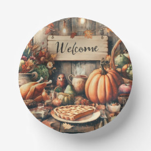 Cuencos De Papel Acción de Gracias/Caída/Otoño/Vintage