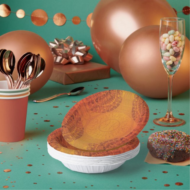 Cuencos De Papel Aceptación | Medallones del Boho amarillo Naranja  (Multi)