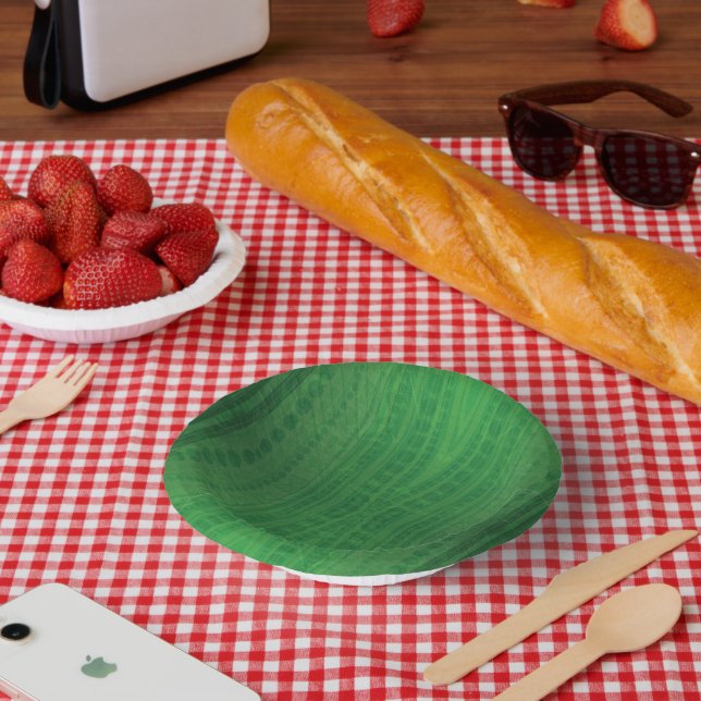 Cuencos De Papel Aceptación | Patrón de boho ecléctico verde (Picnic)