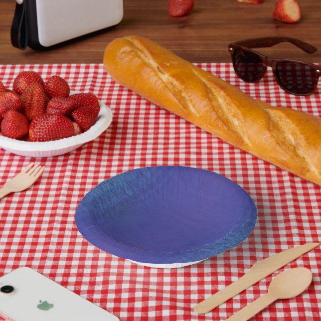 Cuencos De Papel Aceptación | Patrón Shibori Violeta Azul Índigo (Picnic)