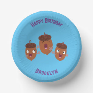 Cuencos De Papel Agradables bellotas cantando personalizado para lo