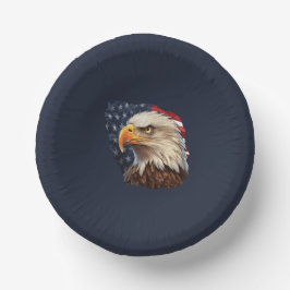 Cuencos De Papel Águila calva de la bandera americana