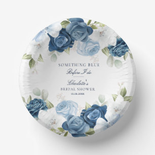 Cuencos De Papel Algo Azul Antes de Floral Despedida de Soltera