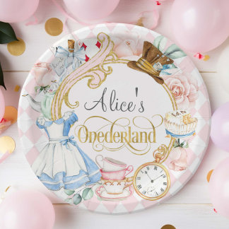 Cuencos De Papel Alicia en el Onederland loco hatter tea fiesta cum