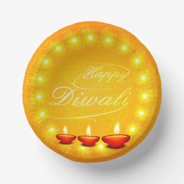 Cuencos De Papel Amarillo Feliz Diwali