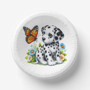 Cuencos De Papel Amigos de Cute Dalmatian/Butterfly