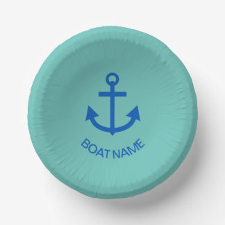 Cuencos De Papel Anchor Azul Personalizado Tu Bote Nombre Mar Verde