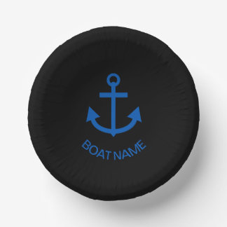Cuencos De Papel Anchor Blue Personalizado Tu Nombre De Barco Negro